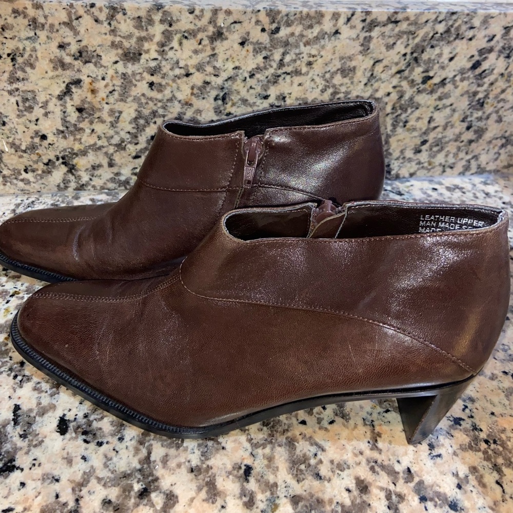 Etienne Aigner Women Lancer Brown Leather Ankle Boot